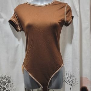 Rue21 | Crew Neck Stitched Bodysuit | Color: Brown | Size: M